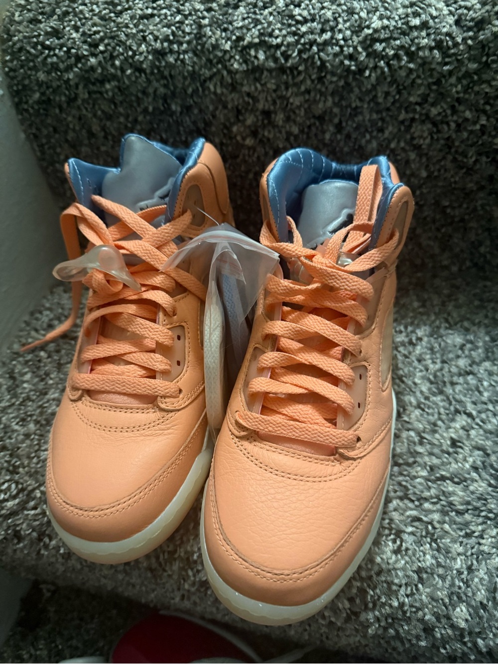 Jordan Kids Peach/Blue High-Top Sneakers